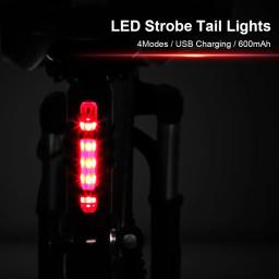 Led bicicleta luz da cauda usb recarregável mountain bike segurança aviso dianteiro e traseiro piscando luzes noite equitação acessórios - Image 6