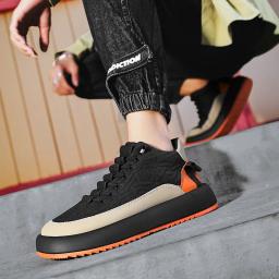 Sapatos de plataforma de corrida de couro confortável ao ar livre tênis masculino esportes deslizamento-on boa qualidade sapatos de skate para homem - Image 6