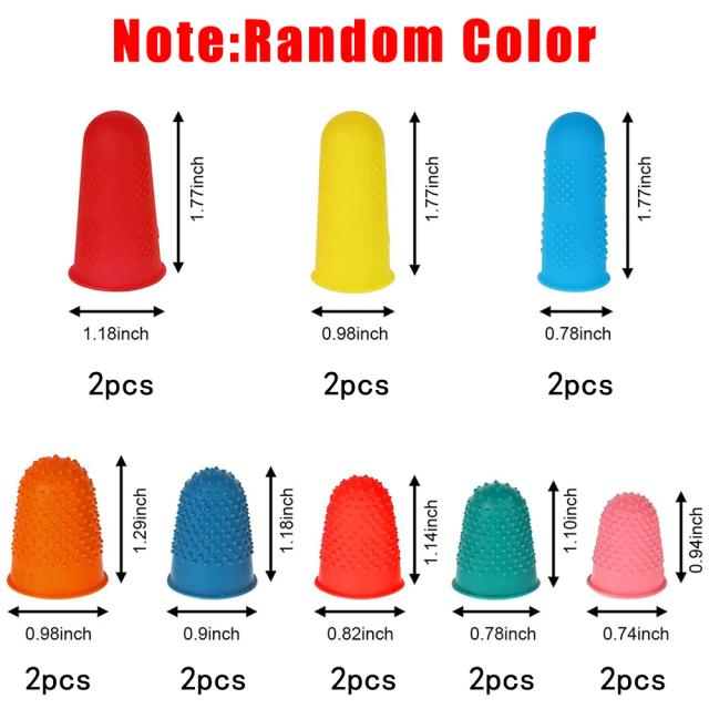 Conjunto de 16 Protetores de Dedo de Silicone para Quilting e Bordado - Dedais e Acessórios de Tricô