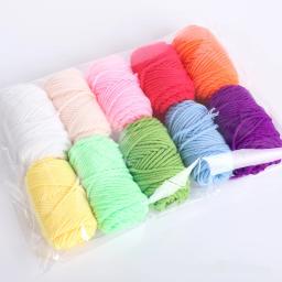 Conjunto de ferramentas de lã artesanal, DIY, 10 fios coloridos, 3 crochets artesanais criativos, Material tecido, 13 pcs - Image 4