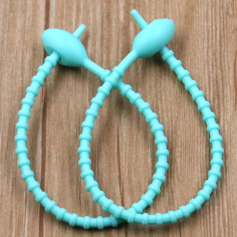 10 pçs/lote 13 cores silicone reutilizável saco laços torção fio fixar cabo zip tie fone de ouvido linha dados universal magia - Image 1