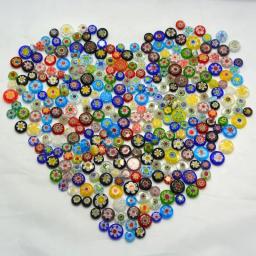 Arte De Telhas De Vidro De Mosaico De Flores Mistas, Contas Redondas para Fazer Jóias, Castiçal Artesanal DIY, Material Artesanal Abajur, 28g - Image 6