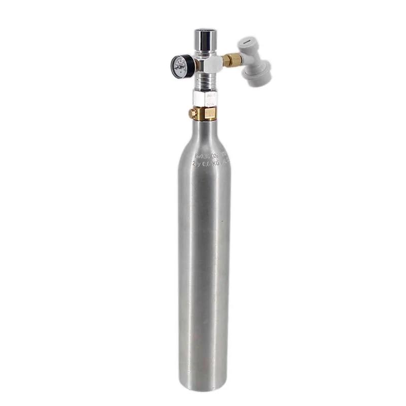 Alumínio CO2 Ar Tanque com Ball Lock, 2 em 1 Regulador, Segurança À Prova de Explosão, Cilindro De Gás De Alta Pressão, Homebrew Cerveja Soda, 0.6L - Image 1