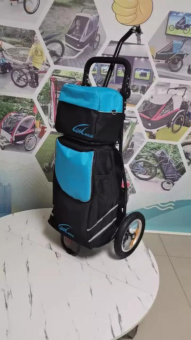 Trailer de Carga Compacto para Bicicleta com Saco de Compras de 63L