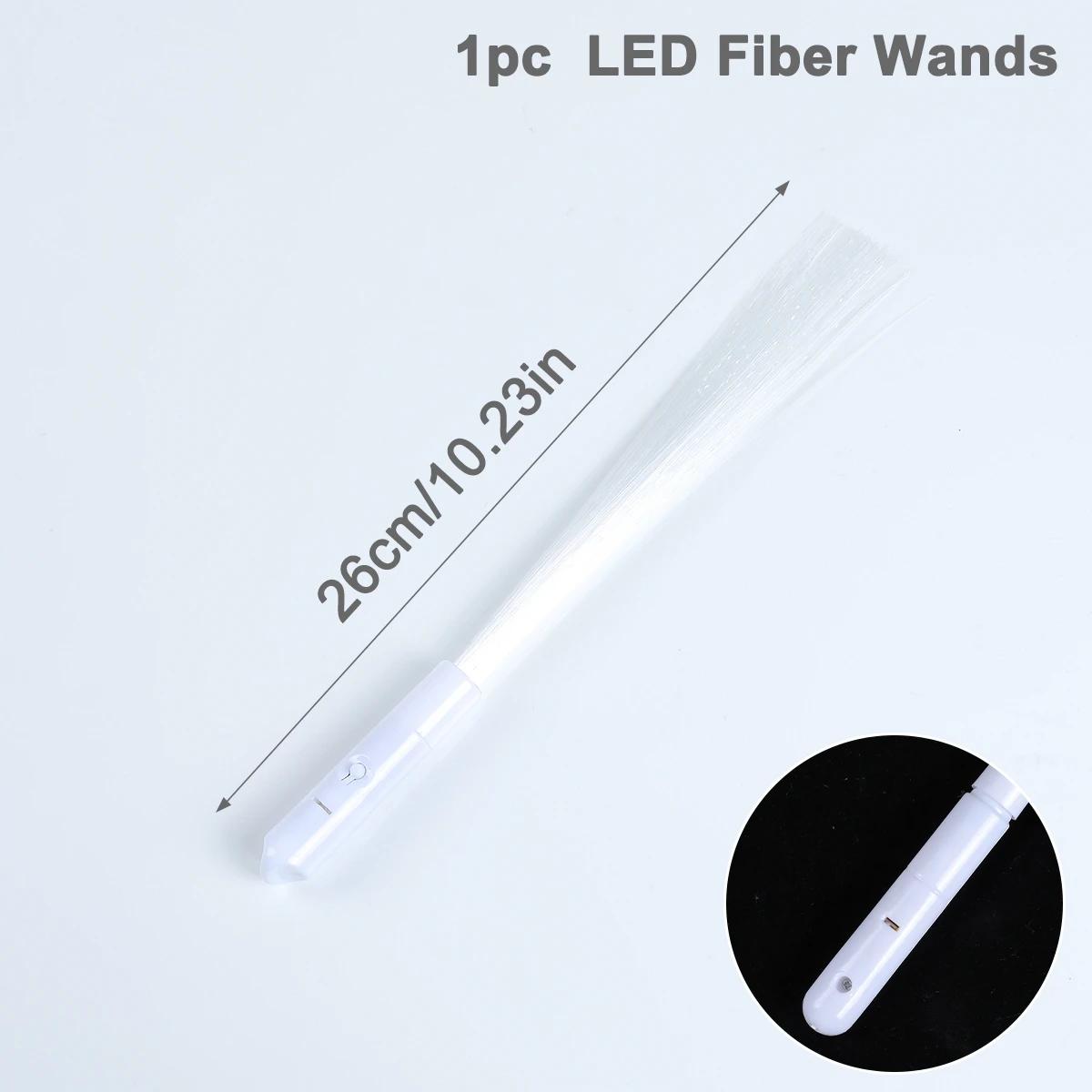 Varinhas de fibra LED com luz branca, vara luminosa luminosa, decoração de festa de casamento e aniversário, presentes infantis, 26cm - Image 1