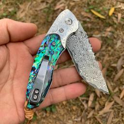 Faca Dobrável De Madeira De Ferro De Areia, CNC Damasco, 60HRC, Alta Dureza, Sobrevivência Ao Ar Livre EDC Facas, Battle Hunt, Ferramentas Dobráveis De Bolso - Image 2