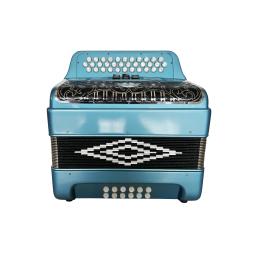 Acordeon JB3412C instrumento acordeão metálico, Black Silver Grill, botões brancos, 12 Bass, 3 Registers, azul, qualidade superior - Image 1