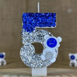 Vela temática do bolo do terno do espaço, festa de aniversário, velas grandes, bonitos para a decoração do topper do bolo, número 0-9, 1pc - Image 1