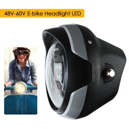 Peças elétricas da iluminação do triciclo, farol da E-bicicleta, lâmpada do diodo emissor de luz, conector fácil, acessórios retrofitting, impermeáveis, 3 fios, 48V-60V - Image 1