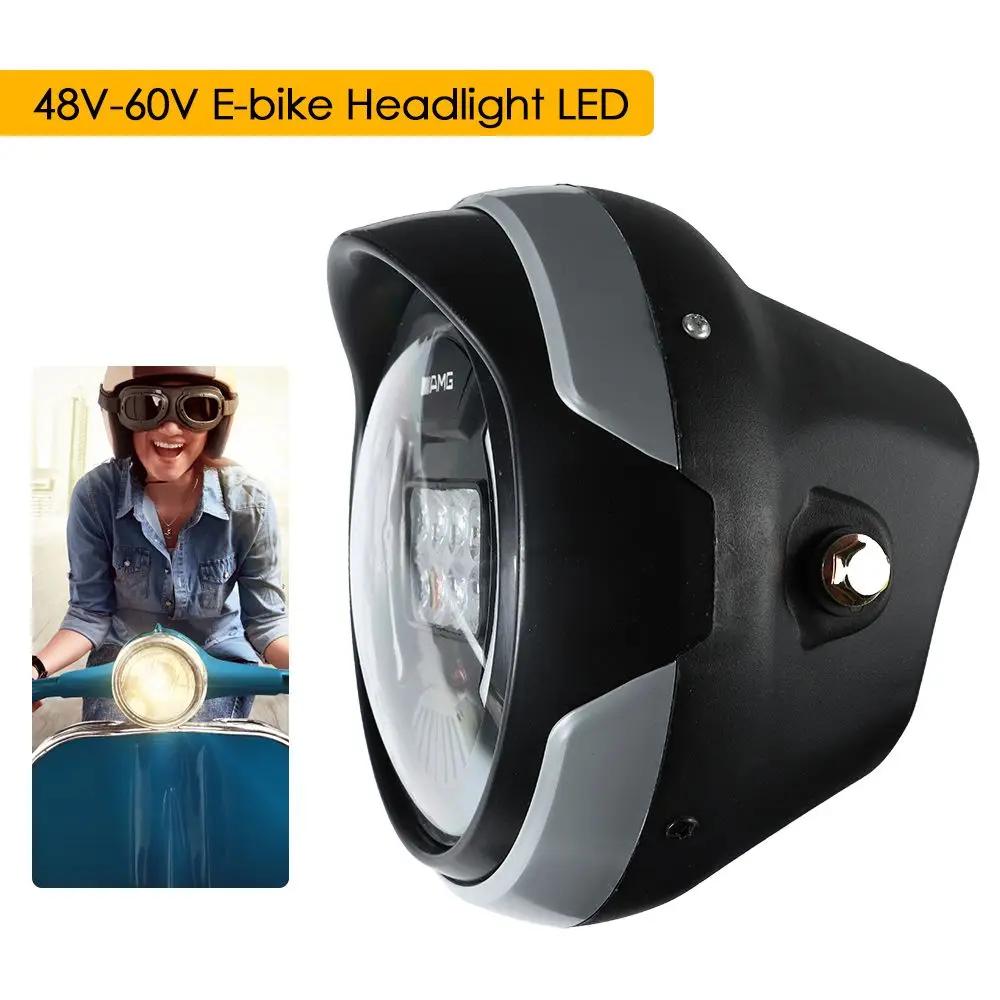 Peças elétricas da iluminação do triciclo, farol da E-bicicleta, lâmpada do diodo emissor de luz, conector fácil, acessórios retrofitting, impermeáveis, 3 fios, 48V-60V - Image 1