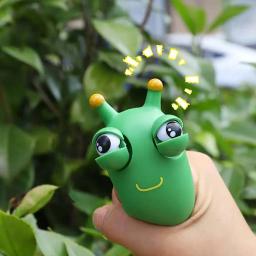 Engraçado Eyeball Burst Squeeze Toy, Green Eye Caterpillar Pinch Toys, Stress Fidget Toy, Brinquedo de Descompressão Criativo para Adultos e Crianças, 4pcs - Image 6