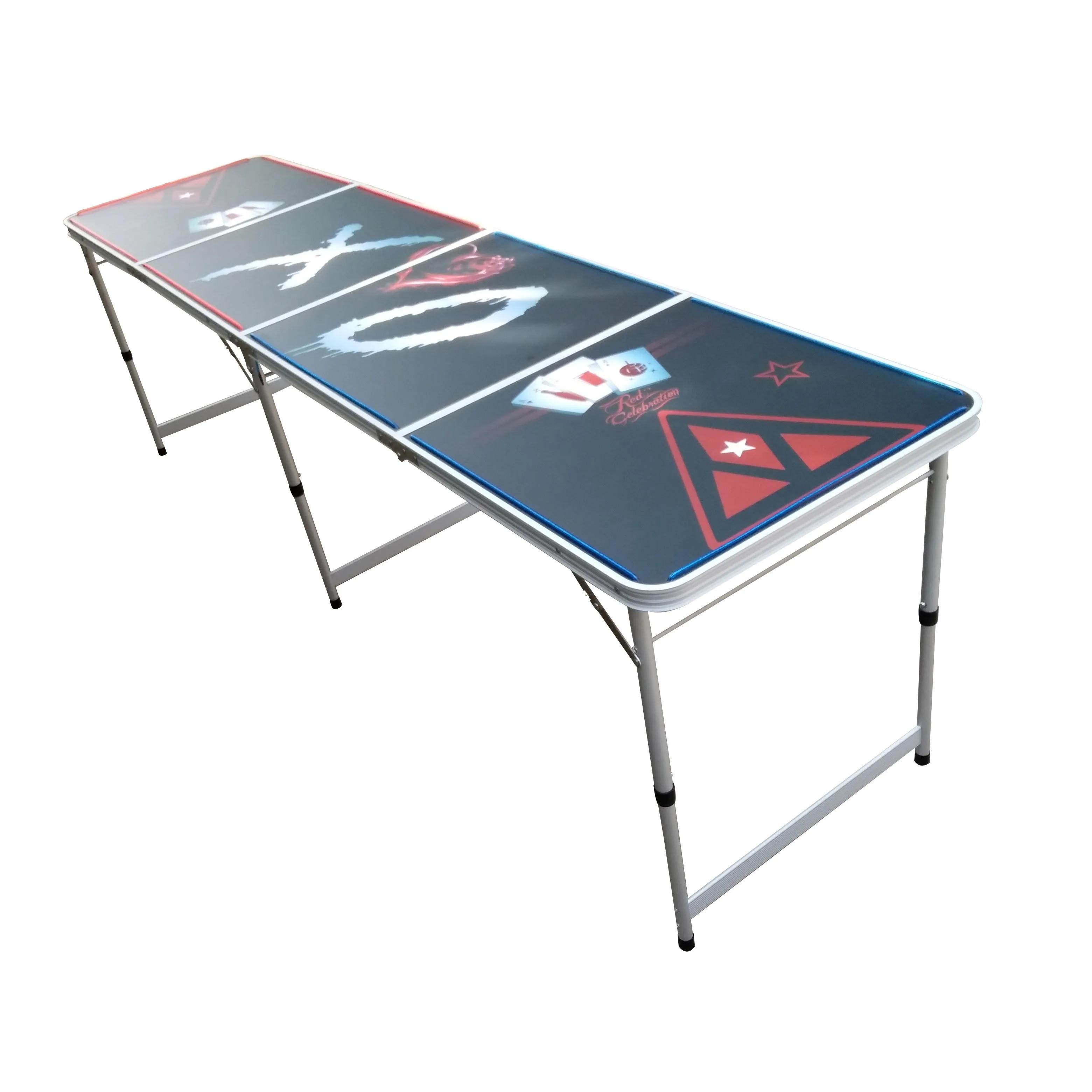 Mesa de jogo personalizada com luzes LED, mesa dobrável ping pong, mesa de cerveja, 8 em - Image 1