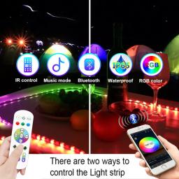 Tiras de luzes LED Bluetooth para festa de quarto, fita flexível, Wi-Fi, RGB, TV, fita, 1m-3m, 5m, 10m, 15m, 20m, 25m, 30LED por metro, 5050 - Image 3