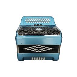 Acordeon JB3412C instrumento acordeão metálico, Black Silver Grill, botões brancos, 12 Bass, 3 Registers, azul, qualidade superior - Image 2