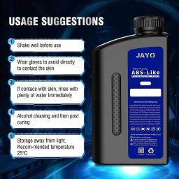 JAYO-UV Resina para LCD 3D Printing Material, ABS como, padrão, base vegetal, Nylon como, Water-Wash, cura UV rápida líquida, 405nm, 1kg - Image 5