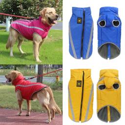 Jaqueta acolchoada para cães grandes, roupa impermeável para cães grandes, casaco de segurança, design reflexivo, roupa para animais, quente para o inverno - Image 1