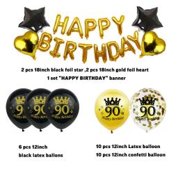Feliz Aniversário Balões Kit para Decorações de Festa, Bandeira, Bandeira, Adulto, Aniversário, Comemorar, Decoração Suprimentos, 30, 40, 50, 60 Anos - Image 2
