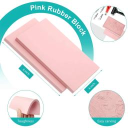 Kit de fabricação de carimbo de borracha Kit de ferramentas de impressão bloco Cortador linóleo com 6 lâminas tipo papel vegetal para escultura de carimbo artesanal - Image 5