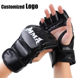 Luvas profissionais de treinamento de boxe para homens, Almofada Metade do Dedo, UFC, MMA Training, Equipamento de Boxe, Logotipo Personalizado - Image 1