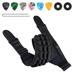 LEKATO-Correias ajustáveis para baixo, correias acolchoadas para guitarra elétrica e baixo, 4 "Wide - Image 3