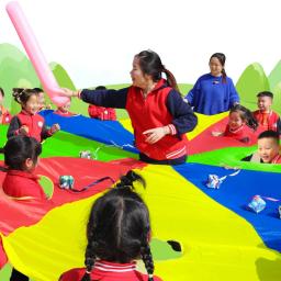 Tenda de paraquedas arco-íris para crianças, jogos cooperativos, brinquedos ao ar livre para crianças, team building, exercícios, diversão, 2m, 3m - Image 1