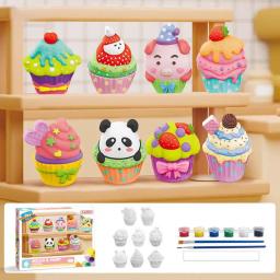 Gesso Pintura Artesanato Kit, Paintable Toy Kit, Artesanato Fazendo Atividade, Decoração para casa, Crianças Pintura Acessórios, Aniversário, 8Pcs - Image 4