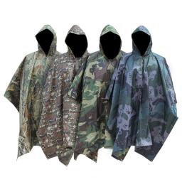 Homem militar impermeável camo capa de chuva à prova dwaterproof água capa de chuva homens mulheres toldo da chuva motocicleta poncho - Image 1