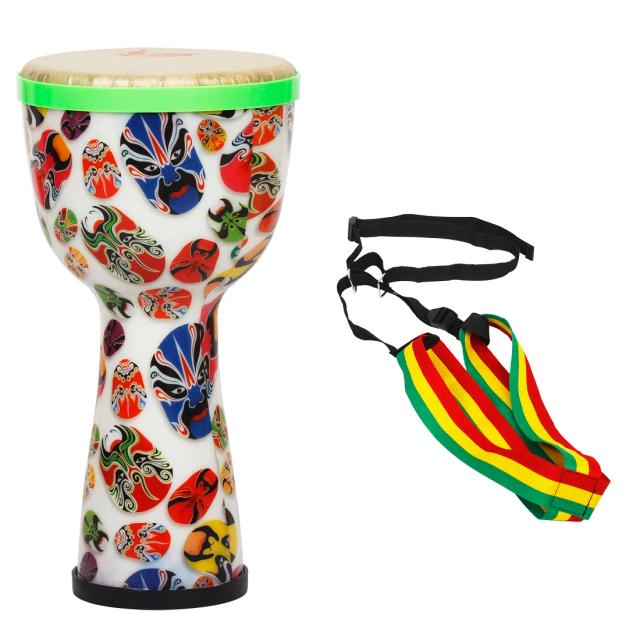 Tambores Coloridos de Percussão para Crianças - Instrumento Africano com Maquiagem Facial para Óperas, 8"