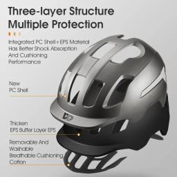West biking urbano lazer commuter capacete moldagem integrada anti-colisão ciclismo capacetes de segurança confortável respirável unisex - Image 3