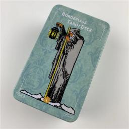 Caixa de metal dourada edition sem fronteiras, baralho de cartas de tarô com guia de papel, visão em inglês, jogos de tabuleiro clássicos - Image 6