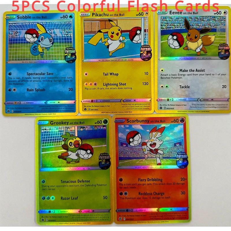 Eevee Anime Cartões Coleção, Hobbies Hobby Collectibles, Jogo, 5pcs por conjunto - Image 1
