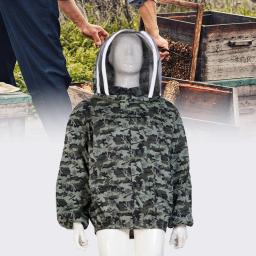 Jaqueta de apicultor com véu de esgrima respirável com chapéu equipar terno jaqueta de apicultor jaquetas de trabalho de campo com bolsos úteis - Image 5