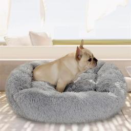 Cama de dormir de pelúcia fofa para pet, camas quadradas, almofada fofa, pequeno, médio, grande, gato, acessórios para cães, inverno - Image 2