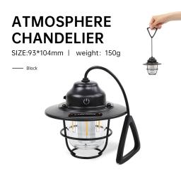 Luz de suspensão portátil portátil, Tipo lanterna recarregável, Impermeável, Long Lifepan, Tenda ao ar livre - Image 2
