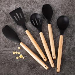 Silicone utensílio conjunto com suporte plástico, 14pcs - Image 5