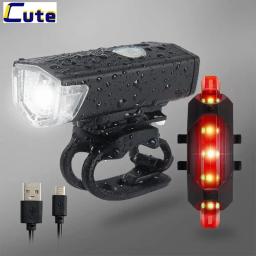 Luz da bicicleta usb led recarregável conjunto mtb bicicleta de estrada frente volta farol lâmpada lanterna ciclismo luz acessórios - Image 1