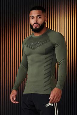 Camiseta esportiva elástica de mangas compridas respirável masculina, roupa de treino justa, blusa casual, nova, primavera e outono - Image 2