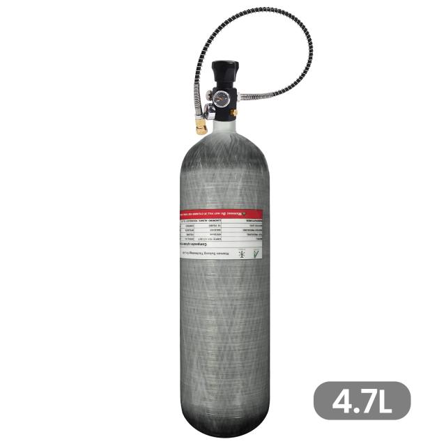 TUXING Cilindro de Fibra de Carbono 4.7L 4500Psi com Válvula Reguladora
