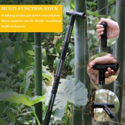 Pólos de trekking tático acampamento ao ar livre multi ferramenta kit caminhada bengala caminhadas vara sobrevivência caça auto defesa alpenstock - Image 5