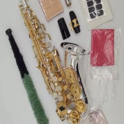 High-end 9937 B-b-bend saxofone soprano curvo chave ouro cobre branco requintado profundidade padrão saxofone soprano de nível profissional - Image 4