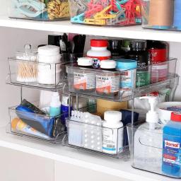 Limpar Organizador Multi-Funcional com Divisórias, Banheiro Bancada Rack, Cozinha Snack Titular De Armazenamento, 2 Camadas - Image 5