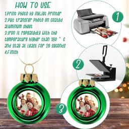 6cm/8cm sublimação bola de natal 6 pçs personalizado em branco consumíveis suprimentos transferência térmica impressão diy natal decora - Image 4