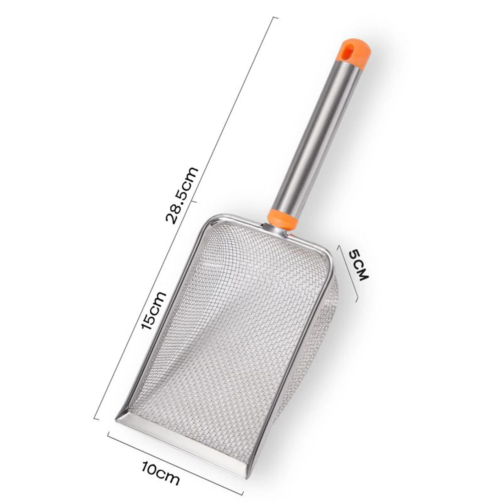 Colher De Lixo De Gato De Aço Inoxidável Com Punho Longo, Kitten Sifter Sifter Scooper, Rabbits Pets Supplies, Bunny - Image 1