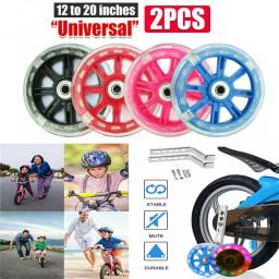 Mute Flash Training Wheels para crianças, estabilizador de bicicleta ajustável, montado, compatível para meninos e meninas, 12-20 Polegada - Image 5