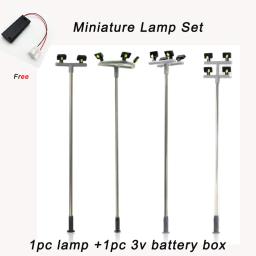 LED Miniatura Lâmpada Set, Street Light Modelo, Trem Railway Sand Table Construção, Iluminação Cena, Diorama Kit, 3V - Image 1