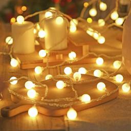 Luzes LED Fairy String para decoração, bolas AA com bateria, festa de casamento, ano novo, natal, casa ao ar livre, quarto, decoração de guirlanda, 1,5 m, 3m - Image 3