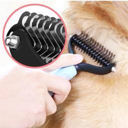 Cão de estimação gato depilação pente desmancha aparador de depilação escova grooming ferramenta para cabelo longo encaracolado cão de estimação produtos - Image 3