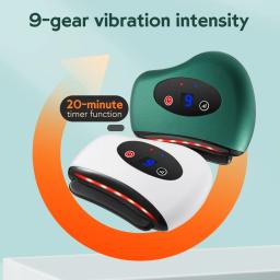 Elétrica Guasha Massageador Hot Stone Aquecimento Raspagem Board Pescoço Face Lifting Máquina Infravermelho 42 ℃ Calor Emagrecimento Massagem Ferramentas - Image 3