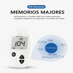 Sinocare Safe-Accu Medidor de Glicose no Sangue, Kit Glucometer, Tester Diabetes, Monitor de Açúcar Médico, 50 ou 100 tiras - Image 4