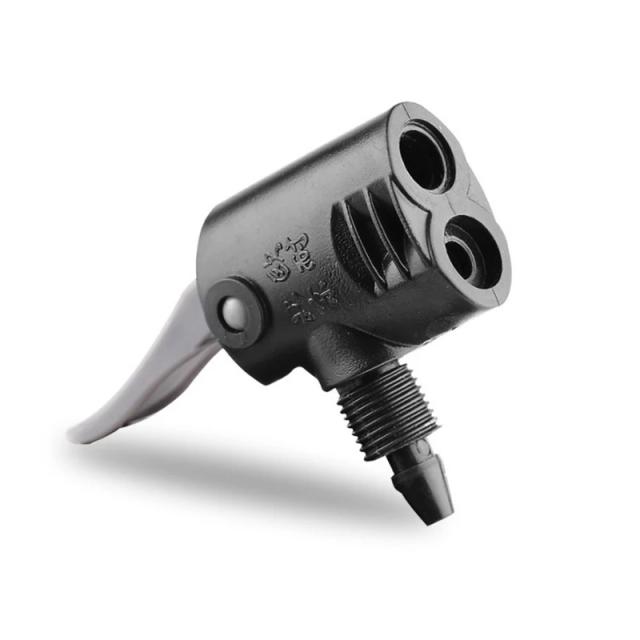 Adaptador de Bicicleta Dual Head para Válvulas Schrader e Presta com Mangueira e Bico para Bombeamento Eficiente - 1 Peça